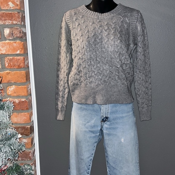 J. Crew Sweaters - J.Crew Grandfather Knit Wool Angora Blend Sweater Crew Neck Gray Women Small